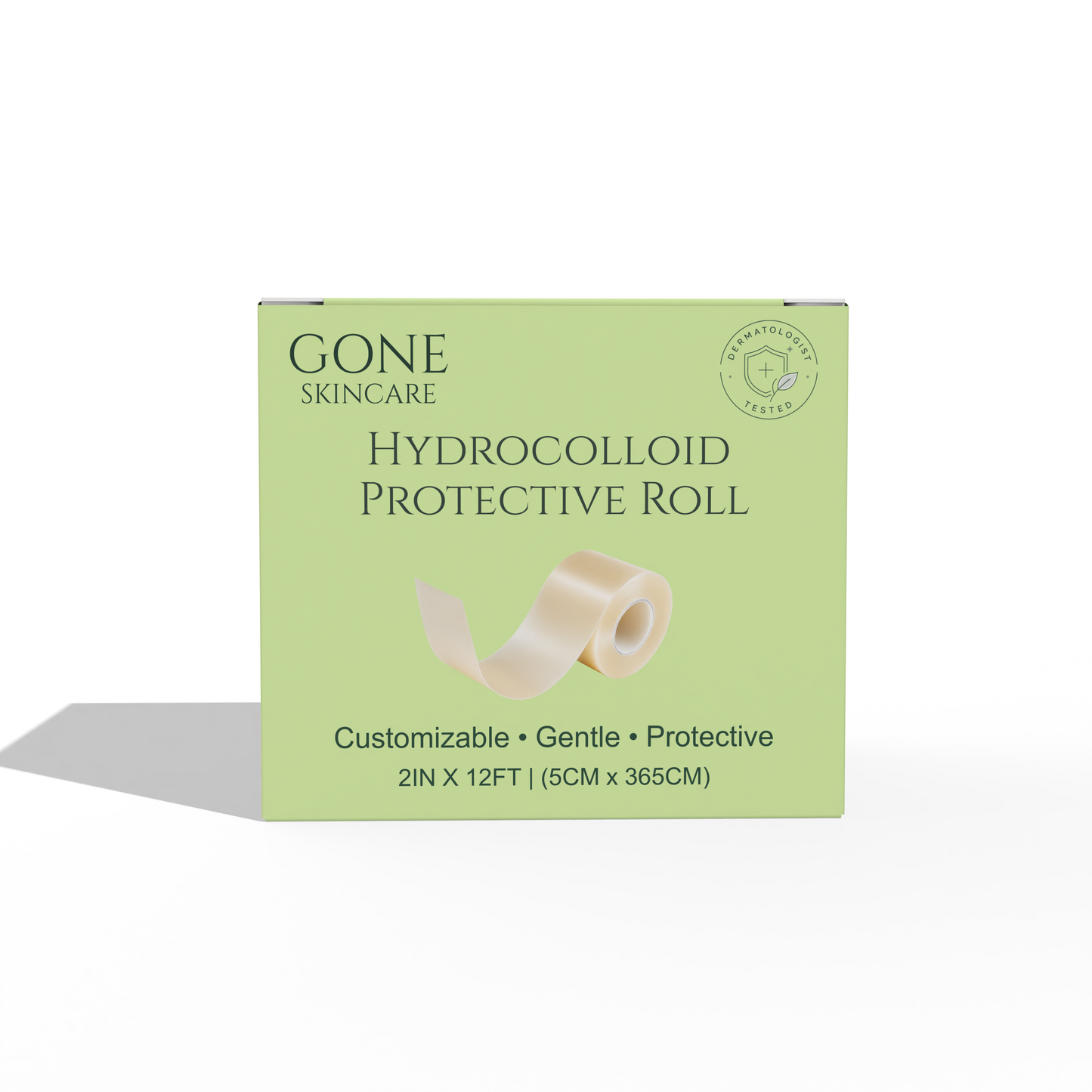 GONE PROTECTIVE ROLL Hydrocolloid Patch Roll | 2 in × 12 ft (5 cm × 365 cm)