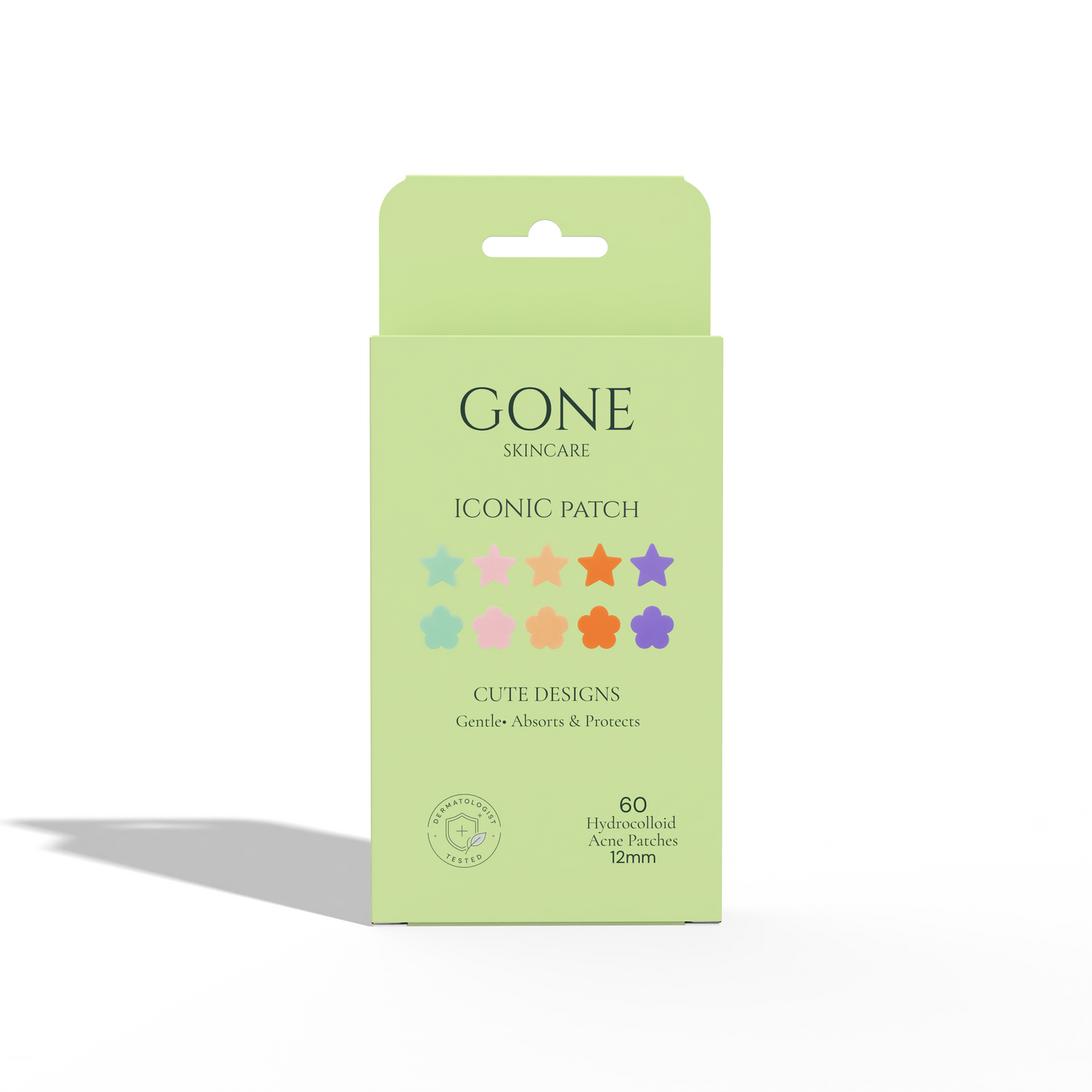 GONE ICONIC PATCH Colorful Hydrocolloid Acne Patches | 60 Patches (12mm)